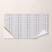 LUXE GRAY WHITE SQUARE PATROON TOWEL SET BAD HANDDOEK (Handdoek)