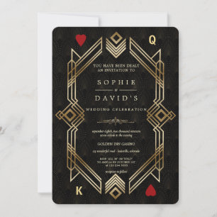 Luxe Great Gatsby Casino Las Vegas Poker Huwelijk Kaart