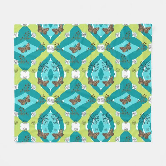 Luxe green garden art fleece deken (Voorkant (Horizontaal))