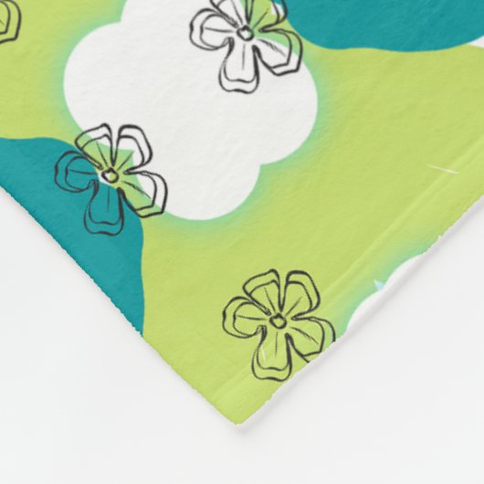 Luxe green garden art fleece deken (Hoek)