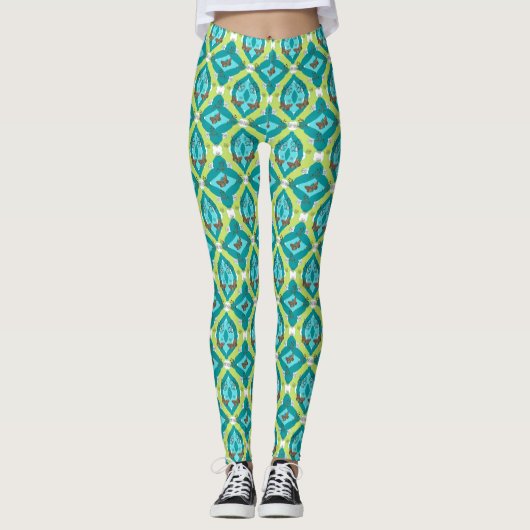 Luxe green garden art leggings (Voorkant)