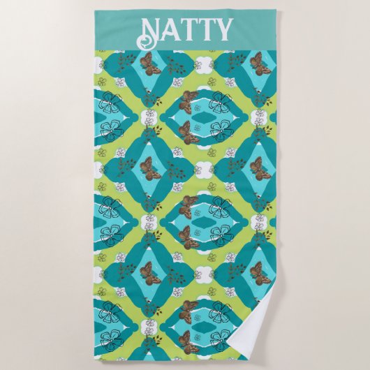 Luxe green garden art strandlaken (Voorkant)