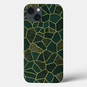 Luxe Green Gold Abstract Chic Textured Patroon Case-Mate iPhone Case