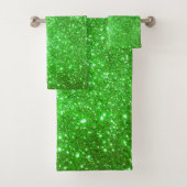 Luxe Green Gold Glitter Bath-handdoekset Bad Handdoek (Insitu)