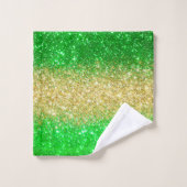 Luxe Green Gold Glitter Bath-handdoekset Bad Handdoek (Wasdoekje)
