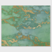 LUXE GREEN GOLD MARBLE WRAPPING PAPIER GIFT WRAP (Vlak)