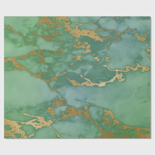 LUXE GREEN GOLD MARBLE WRAPPING PAPIER GIFT WRAP (Vlak)