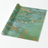 LUXE GREEN GOLD MARBLE WRAPPING PAPIER GIFT WRAP (Uitgerold)