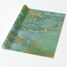 LUXE GREEN GOLD MARBLE WRAPPING PAPIER GIFT WRAP