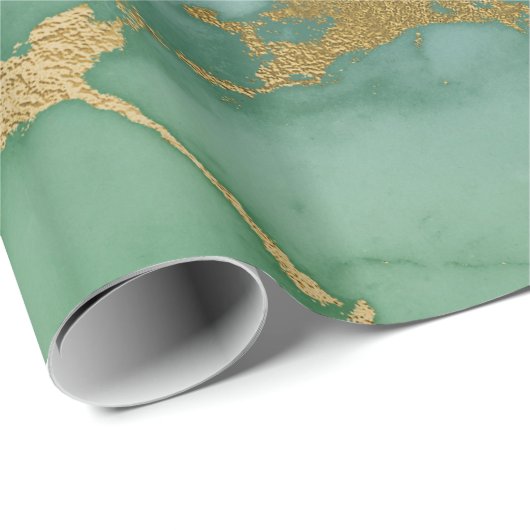 LUXE GREEN GOLD MARBLE WRAPPING PAPIER GIFT WRAP (Rol Hoek)