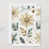 Luxe Green Gold Snowflake Elegante Vakantie Kaart (Achterkant)