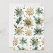 Luxe Green Gold Snowflake Elegante Vakantie Kaart (Achterkant)