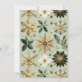 Luxe Green Gold Snowflake Elegante Vakantie Kaart (Achterkant)