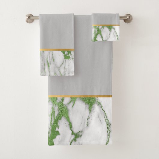 LUXE GREEN GRABELE BATHROOM TOWEL SET BAD HANDDOEK (Insitu)