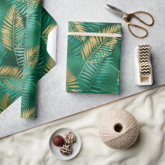 LUXE GREEN PALM SPRINGS WRAPPING PAPIER GIFT WRAP (Crafts)