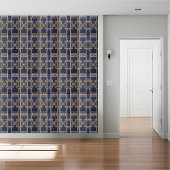 Luxe Grieks sleutelpatroon Tegel in Navy en Gold Tegeltje