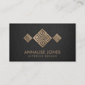 Luxe Griekse Sleutel - Griekse meander - Goud op Z Visitekaartje (Voorkant)