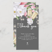 Luxe Grijs Bloem 30e Verjaardag Bedankkaart (Voorkant / Achterkant)