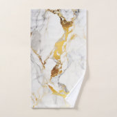 Luxe Grijs en Gouden Textuur Wit Marmer Bad Handdoek (Handdoek)
