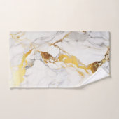 Luxe Grijs en Gouden Textuur Wit Marmer Bad Handdoek (Handdoek)