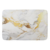 Luxe Grijs en Gouden Textuur Wit Marmer Badmat (Voorkant)