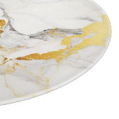 Luxe Grijs en Gouden Textuur Wit Marmer Snijplank (Hoek)