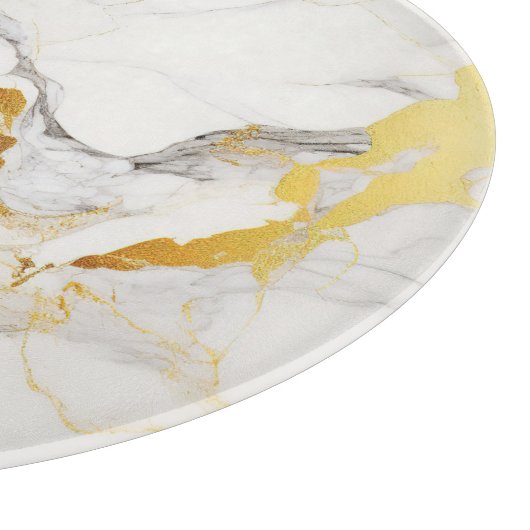 Luxe Grijs en Gouden Textuur Wit Marmer Snijplank (Hoek)