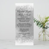 Luxe Grijs Frosty Sneeuwvlok Winter Menu (Staand voorkant)