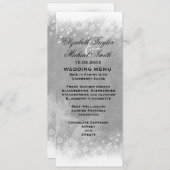 Luxe Grijs Frosty Sneeuwvlok Winter Menu (Voorkant / Achterkant)