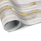 Luxe Grijs Goud Waterverf Textuur Cadeaupapier (Rol Hoek)