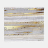 Luxe Grijs Goud Waterverf Textuur Fleece Deken (Voorkant (Horizontaal))