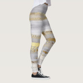 Luxe Grijs Goud Waterverf Textuur Leggings (Rechts)