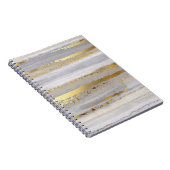 Luxe Grijs Goud Waterverf Textuur Notitieboek (Rechterzijde)