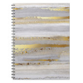 Luxe Grijs Goud Waterverf Textuur Notitieboek (Voorkant)