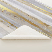 Luxe Grijs Goud Waterverf Textuur Sherpa Deken (3/4)