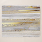 Luxe Grijs Goud Waterverf Textuur Sherpa Deken (Voorkant (horizontaal))