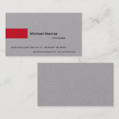 Luxe grijs minimalistische moderne professional visitekaartje (Voorkant / Achterkant)