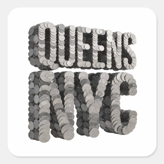 Luxe Grijs QUEENS NYC Decal Kunst Vierkante Sticker (Voorkant)