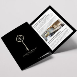 Luxe Grijs Skelet Key Real Estate Brochure Drieluik Kaart