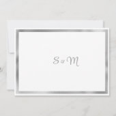 Luxe grijs wit zilver marmer Dank U Kaart (Achterkant)