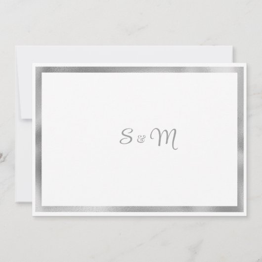 Luxe grijs wit zilver marmer Dank U Kaart (Achterkant)