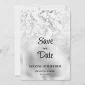 Luxe grijs wit zilver marmer Save the Date Kaart (Voorkant)