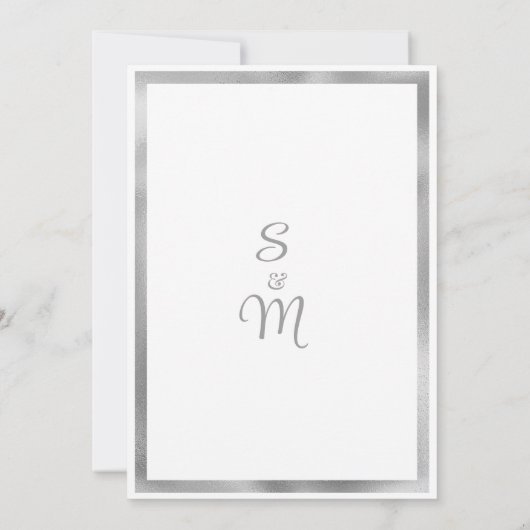 Luxe grijs wit zilver marmer Save the Date Kaart (Achterkant)