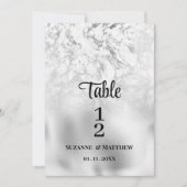 Luxe grijs wit zilver marmer Tafelnummers (Voorkant)