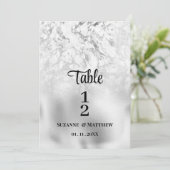 Luxe grijs wit zilver marmer Tafelnummers (Staand voorkant)