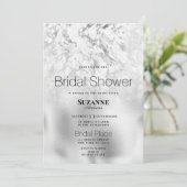 Luxe grijs wit zilver marmer Vrijgezellenfeest Kaart (Staand voorkant)