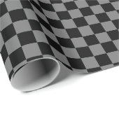 Luxe, grijs/zwart, gecheckt pakpapier (Rol Hoek)