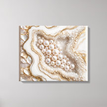 Luxe Grijze en Zilveren Geode Canvas Kunst - Moder
