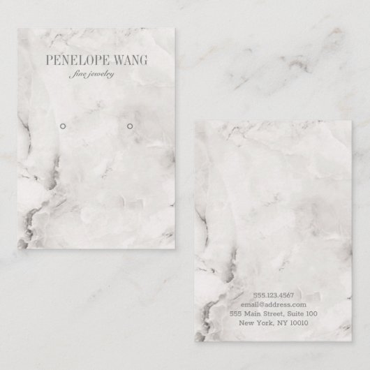 Luxe grijze juwelen oorscherm visitekaartje (Voorkant / Achterkant)