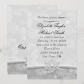 Luxe Grijze Sneeuwvlokken Winter Bruiloft Uitnodig Kaart (Voorkant / Achterkant)